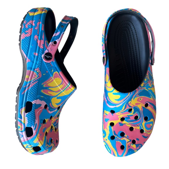 NWT Diplo X Crocs Limited Edition Rare Swirl Tie Dye Multicolored Crocs Clog - Picture 1 of 6